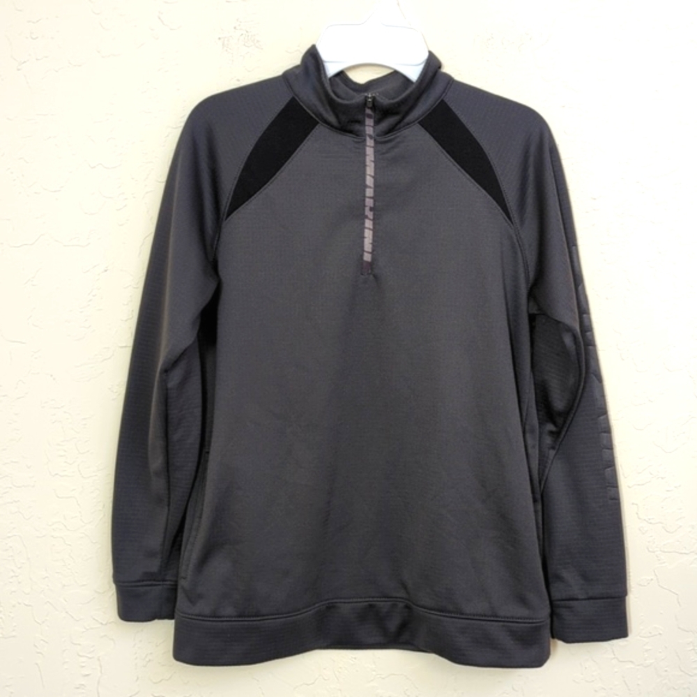 DeMarini Boys Gray Heater Fleece 1/2 Zip Jacket / Pullover Size Medium